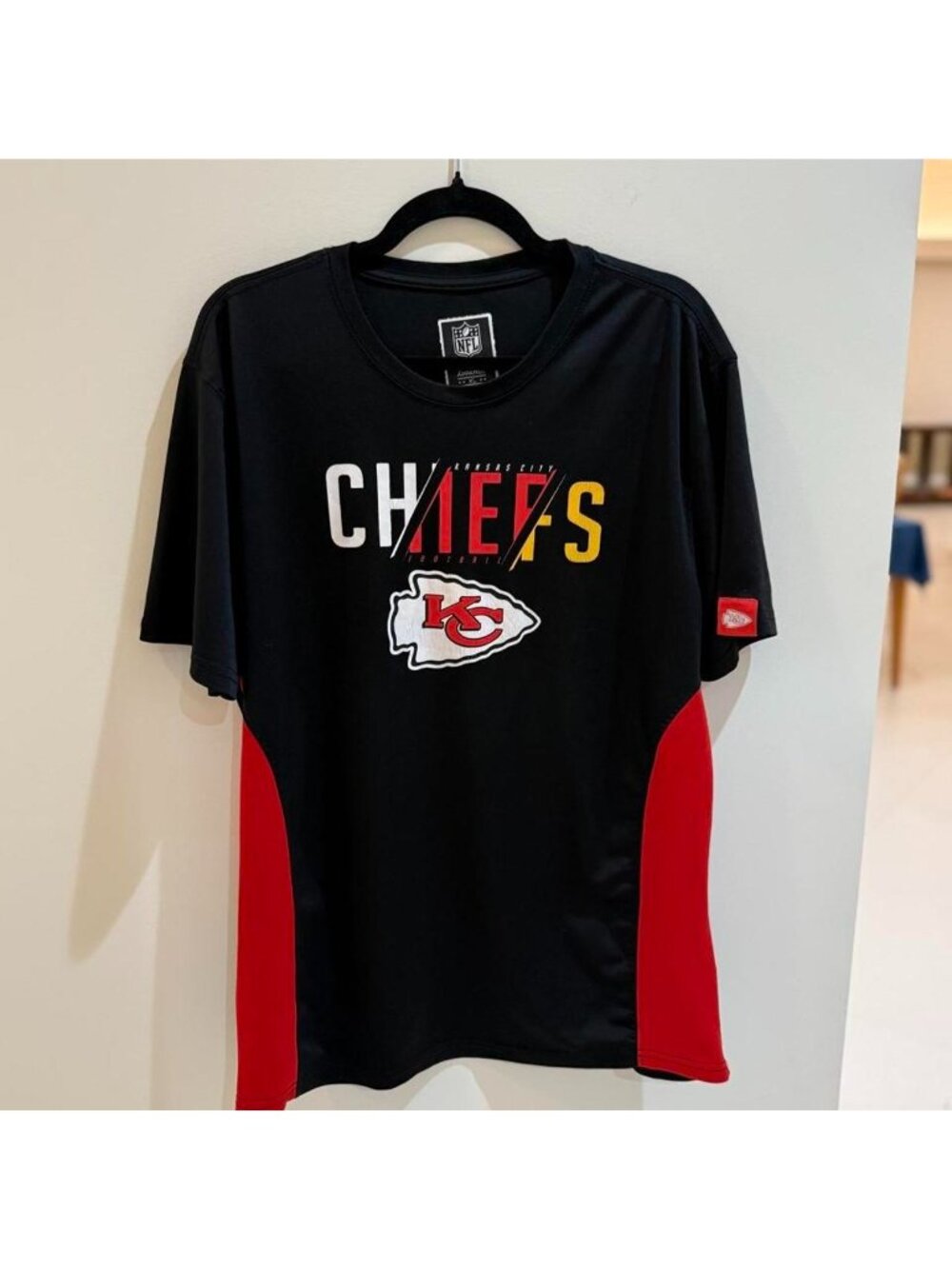 Men's NFL Kansas City Chiefs Black & Red Performance T-Shirt XL